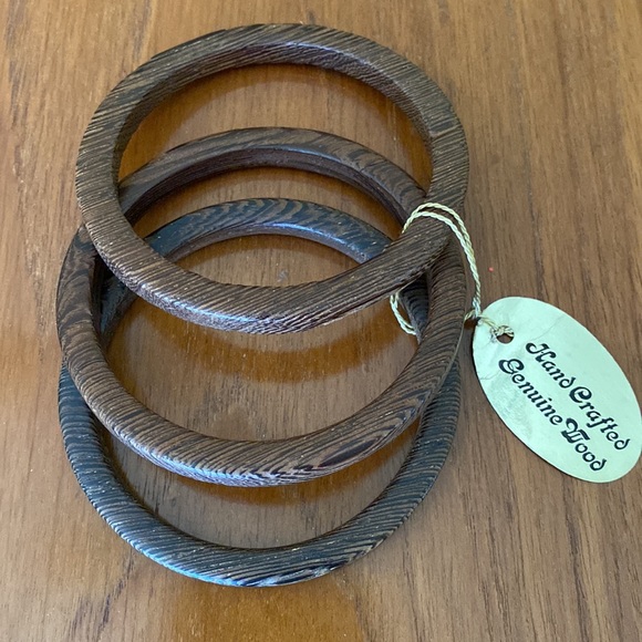 VTG Set of 10 Wooden & Plastic Bangles - Picture 2 of 11